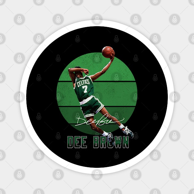 Dee Brown Basketball Legend Signature Vintage Retro 80s 90s Bootleg Rap Style Magnet by CarDE